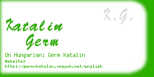 katalin germ business card